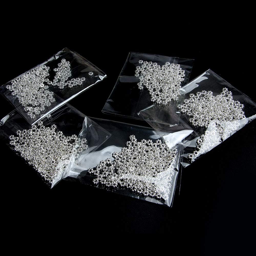500 cuentas espaciadoras en forma de flor de margarita de plata tibetana, fabricación de joyas, bricolaje de 0.157 in