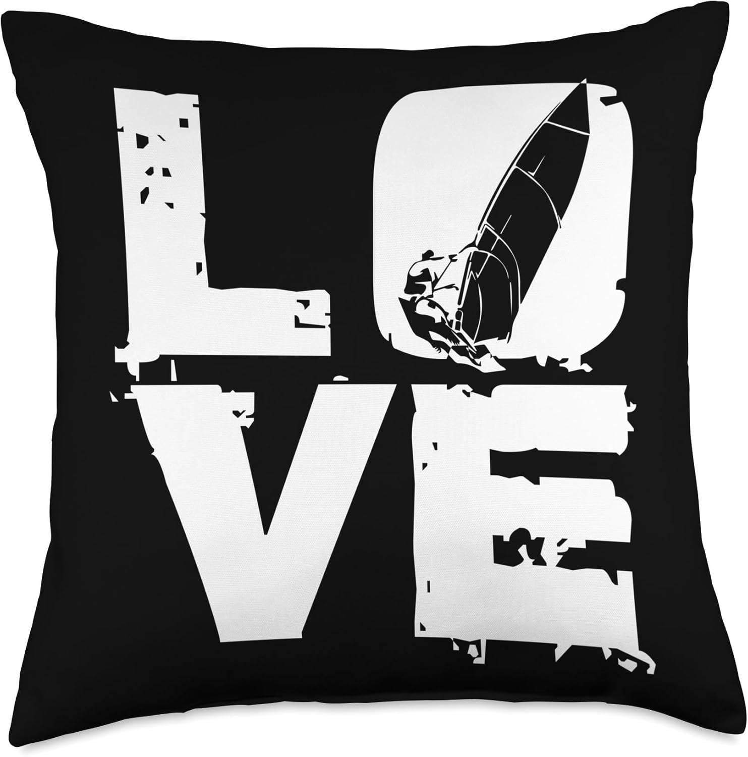 Windsurfer Windsurfing Windsurf Kitesurfing Motifs Love Surfing Windsurfer Throw Pillow, 18×18, Multicolor