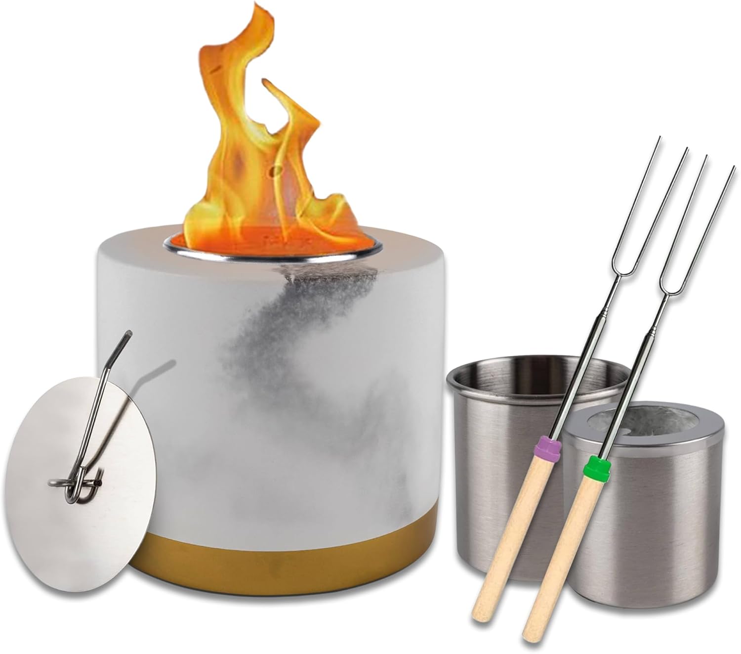 Cuenco portátil para fogata de mesa  Mini chimenea personal para exteriores, interiores, patio, barbacoa y jardín S’Mores, regalo para Navidad,