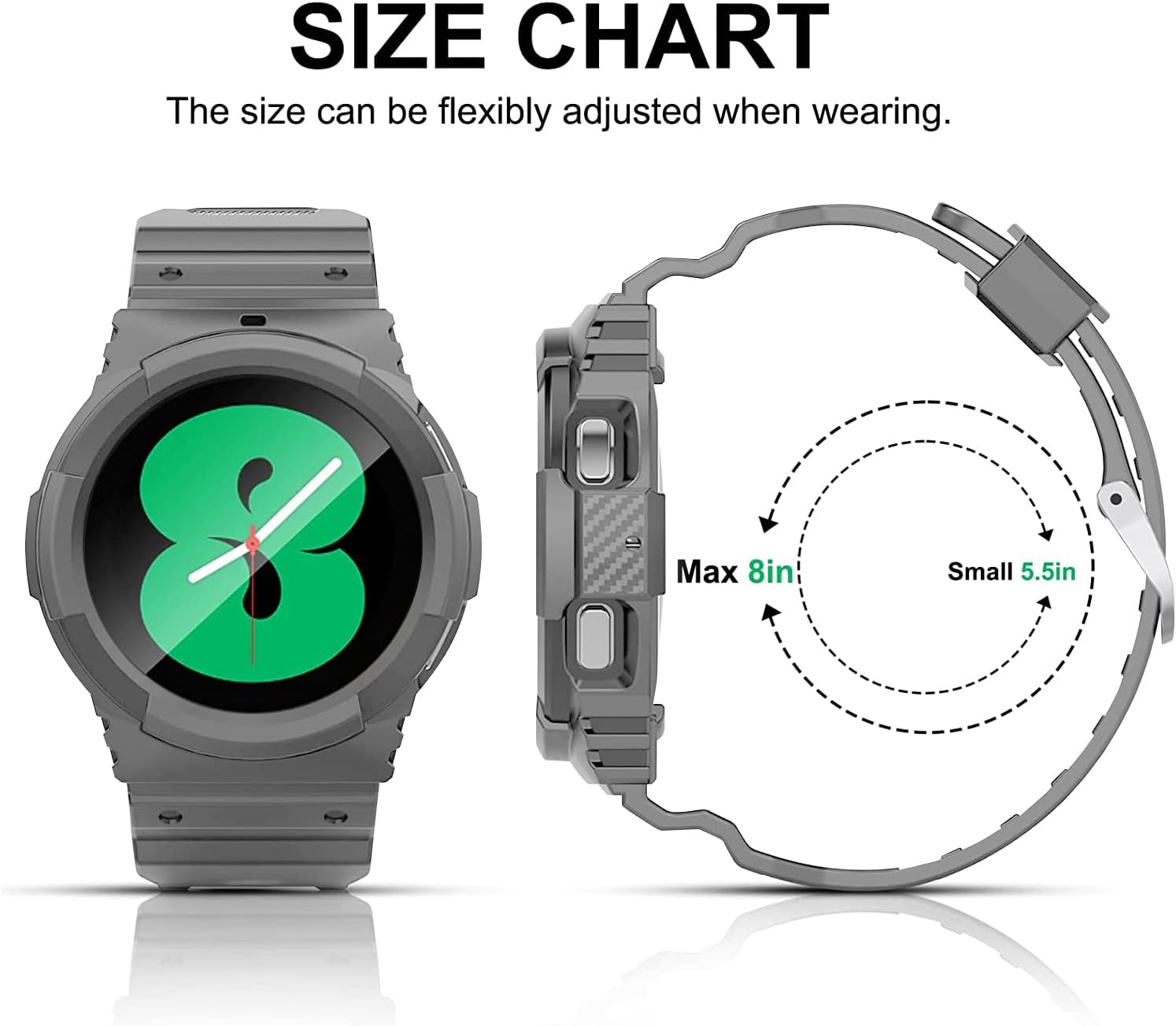 VeveXiao Correa resistente compatible con Samsung Galaxy Watch 4 de 1.575 pulgadas y 1.732 pulgadas, correa de repuesto incorporada, accesorios para