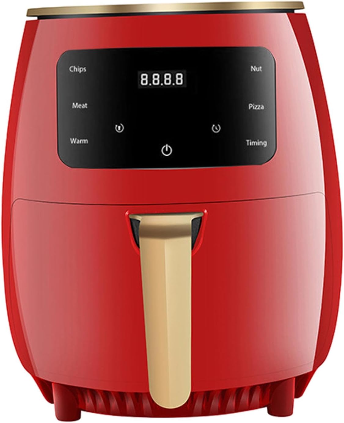 Freidora de aire portátil de 1400 W, 4.5 L, mango antideslizante, comidas rápidas y fáciles de leer, cesta de freír compacta antiadherente para