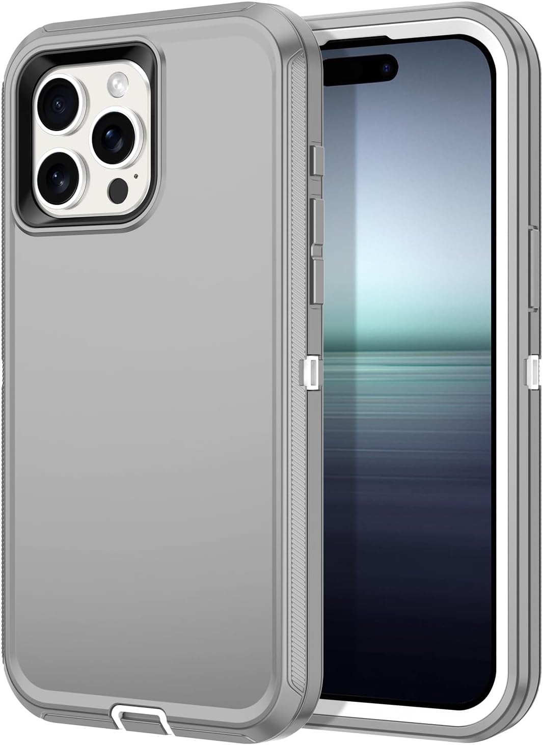 I-HONVA Funda para iPhone 15 Pro Max, a prueba de golpes, a prueba de polvo y caídas, protección de cuerpo completo de 3 capas sin protector de