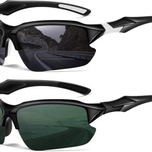 Gafas de sol polarizadas deportivas para hombres, ciclismo, correr, pesca, protección UV, gafas de sol ligeras de medio marco Gafas de sol polarizadas deportivas para hombres, ciclismo, correr, pesca, protección UV, gafas de sol ligeras de medio marco