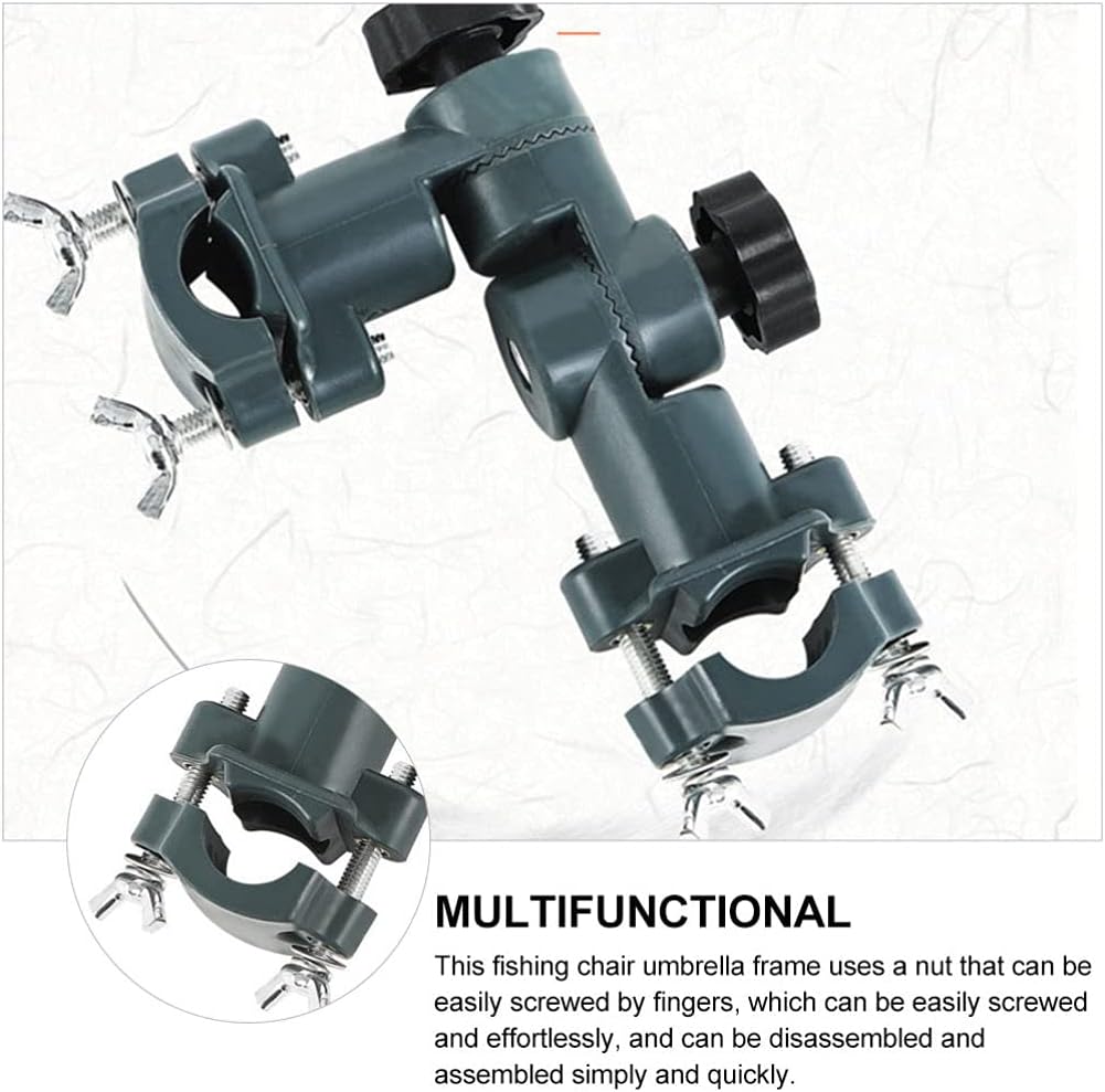 DOITOOL Soporte para sombrilla con clip fijo, soporte portátil ajustable para paraguas, soporte para amigos, abrazadera, montaje de pesca,