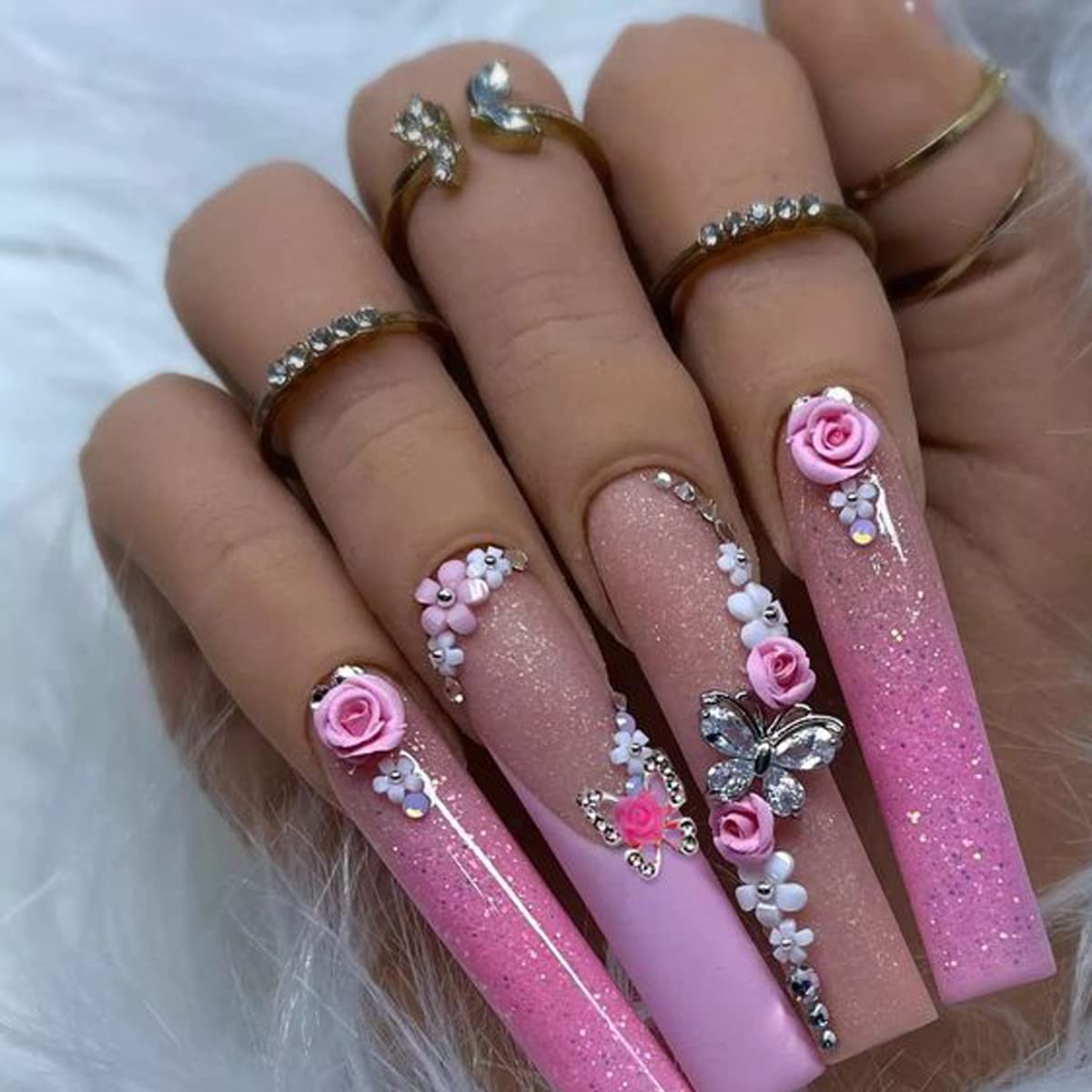 10 dijes de aleación 3D de mariposa para uñas, gemas de uñas, diamantes de imitación brillantes con forma de mariposas de cristal, accesorios para