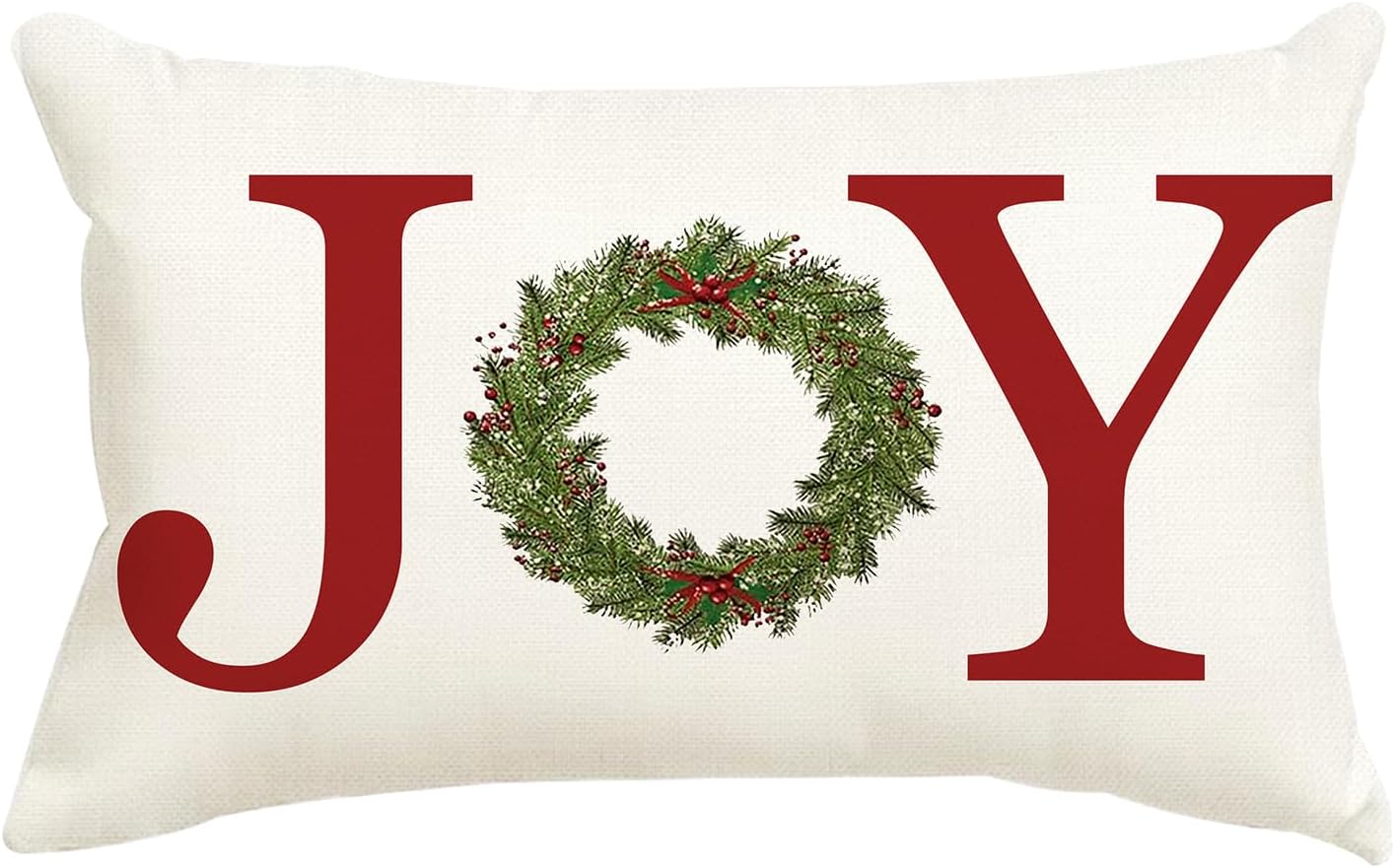 ADFLOOD Fundas de almohada de Navidad de 12 x 20 pulgadas, guirnalda de Navidad, decoración de fiestas, color rojo, para el hogar, sofá