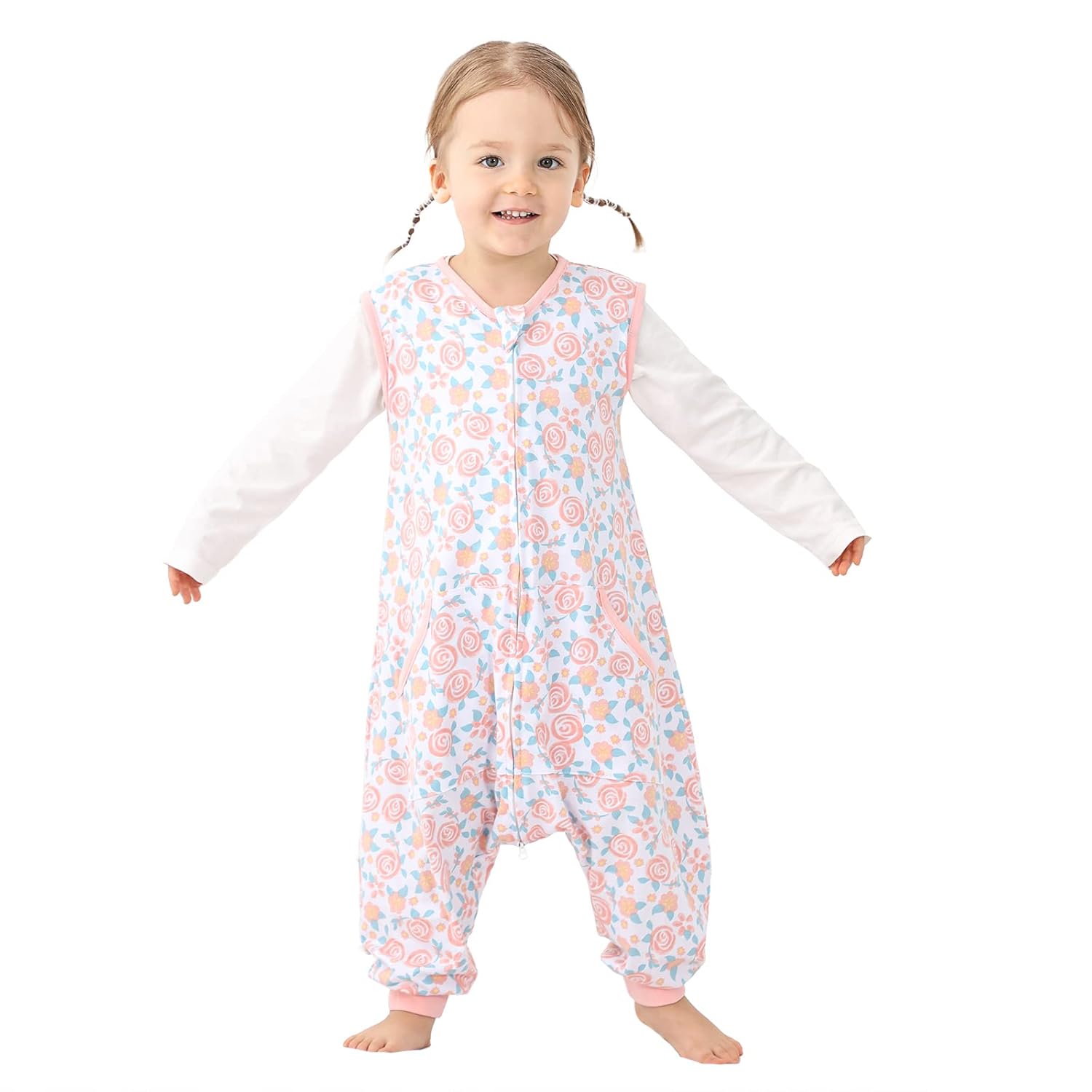 Saco de dormir para niños pequeños, saco de dormir de 2 a 3 años, saco de dormir ligero para bebé, saco de dormir con pies, saco de dormir suave sin