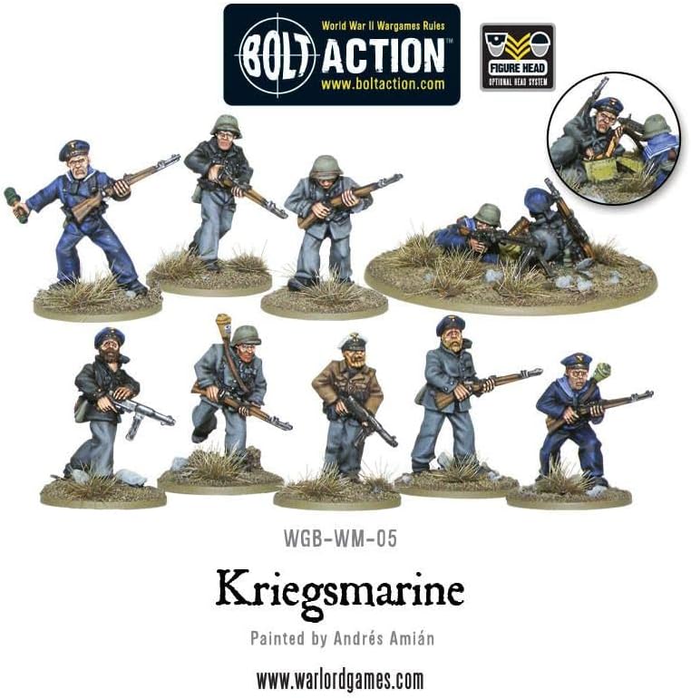 Warlord Games Kriegsmarine Squad, 1.102 in Bolt Action Wargaming Miniaturas