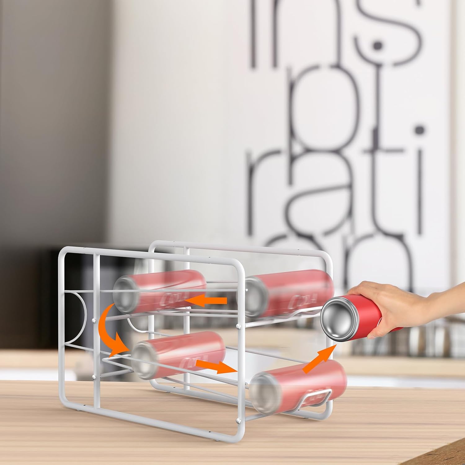 MOOACE – Estante dispensador de latas delgadas apilables, alto y delgado, organizador de almacenamiento para nevera, congelador, despensa, armario