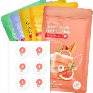 Gya Labs Paquete combinado de calcomanías aromáticas para máscaras  100% puro aceite esencial natural calcomanías de aromaterapia para refrescar el Gya Labs Paquete combinado de calcomanías aromáticas para máscaras  100% puro aceite esencial natural calcomanías de aromaterapia para refrescar el