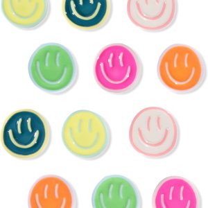 Mymazn 12 imanes de nevera, bonitos imanes para refrigerador, imanes coloridos para pizarra blanca, carita sonriente de resina, imanes decorativos Mymazn 12 imanes de nevera, bonitos imanes para refrigerador, imanes coloridos para pizarra blanca, carita sonriente de resina, imanes decorativos