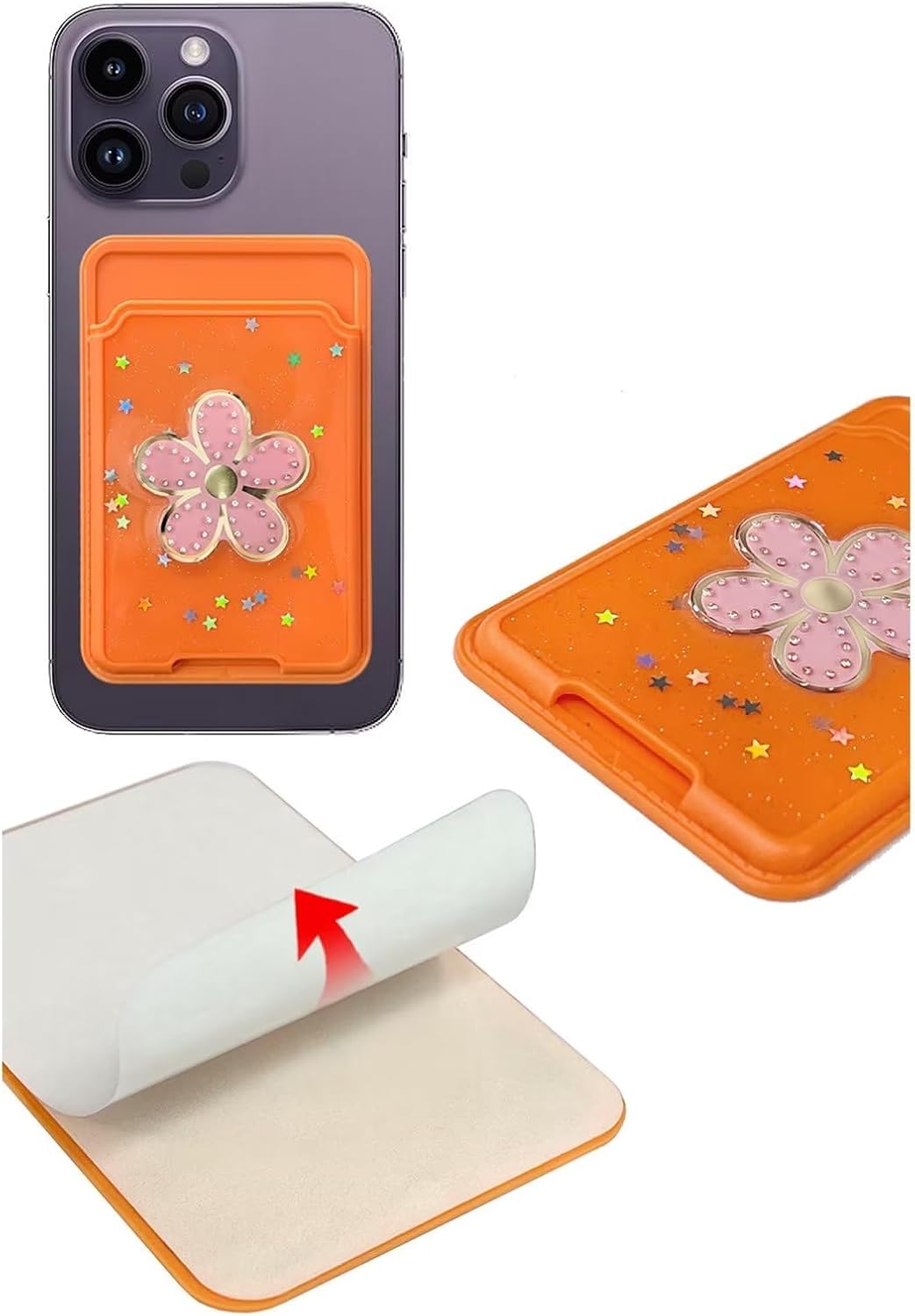 Miagon – Funda transparente con purpurina para Samsung Galaxy A32 5G, ranura para tarjetas, ajuste delgado, funda suave con bonito tarjetero de