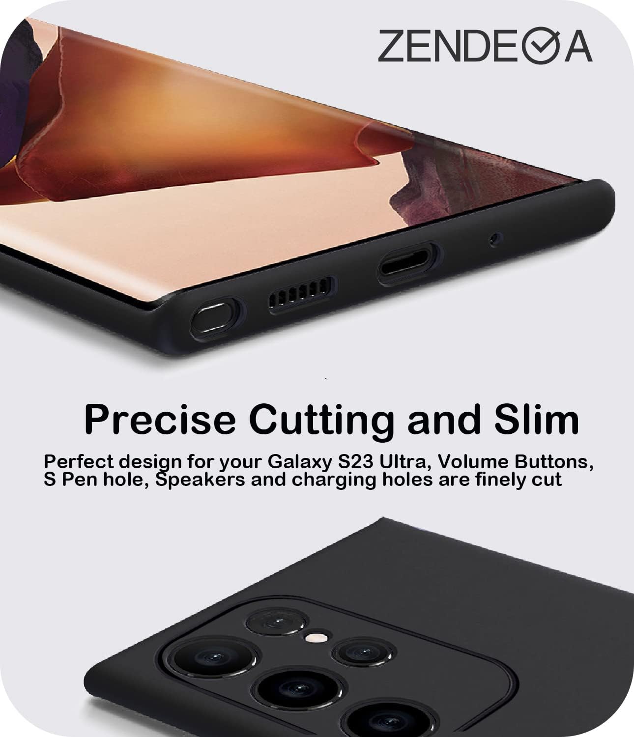 Funda compatible con Samsung Galaxy S23 Ultra, diseño delgado de silicona de 6.8 pulgadas, funda protectora elegante con forro de microfibra suave