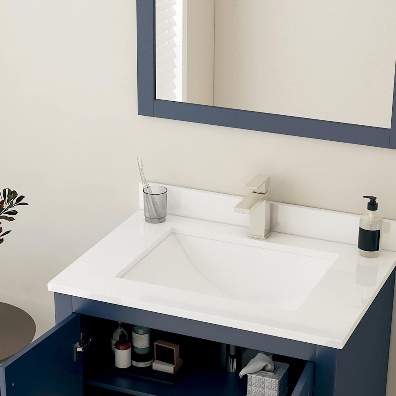 AF30101BN2 – Grifo de baño de latón en níquel cepillado, resistente a la corrosión, grifo moderno para fregadero de baño con líneas de suministro de