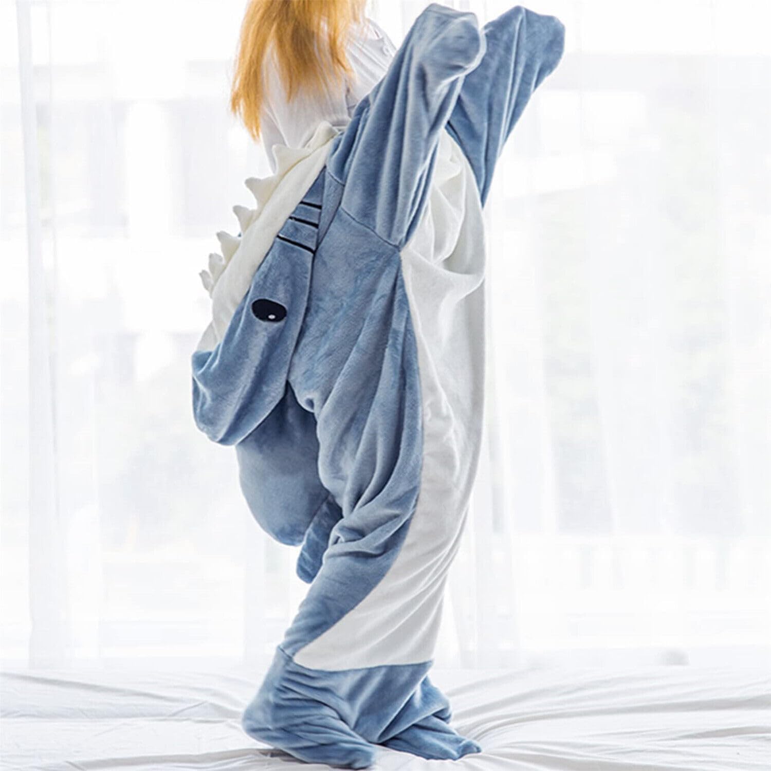 Mantas de tiburones, mameluco de tiburones, mantas de tiburones para adultos, mantas de tiburones súper suaves y acogedoras con capucha de franela,