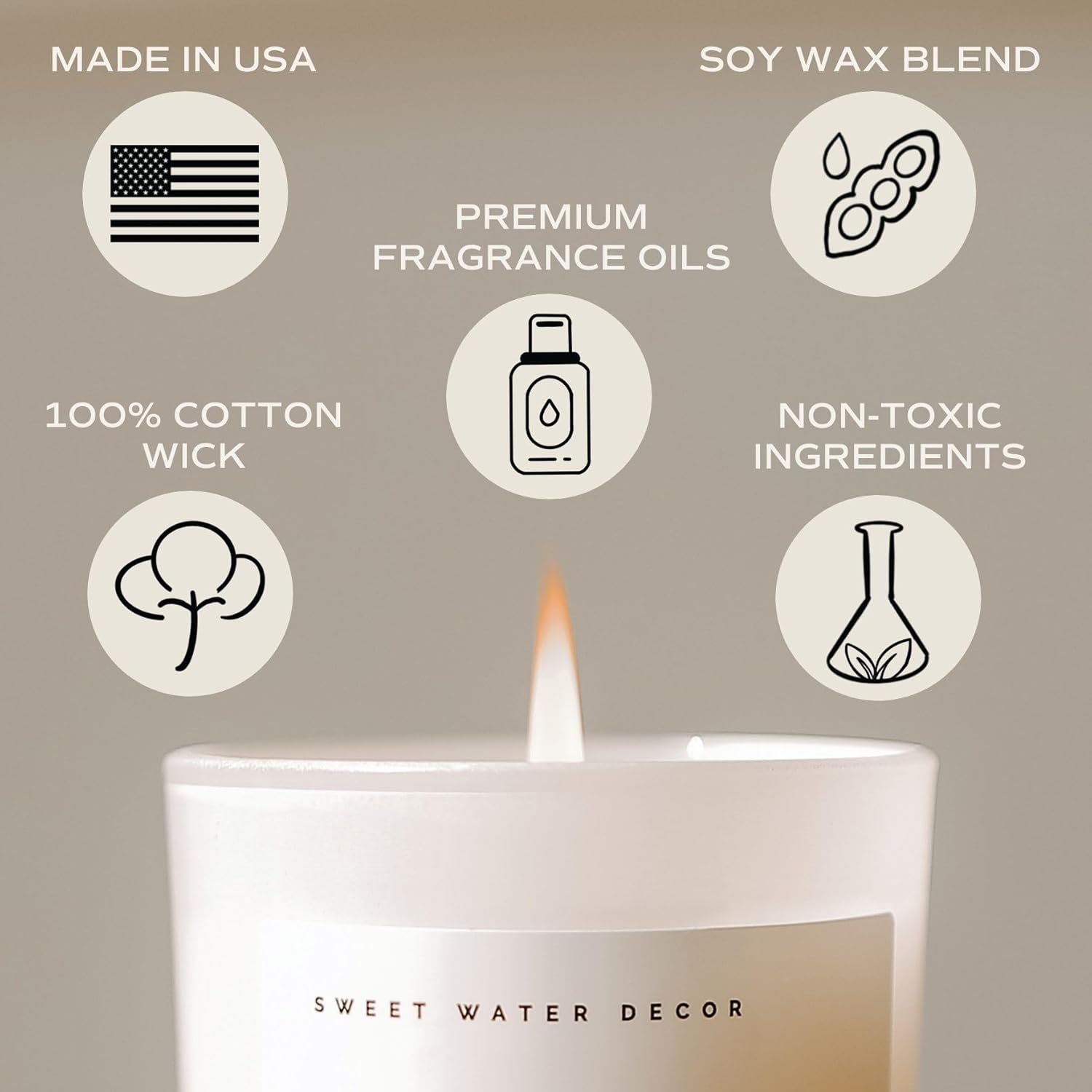 Sweet Water Decor Cozy Season Soy Candle  Woods, Warm Spice, and Citrus Fall Scented Candles for Home  11oz White Jar + Wood Lid, 50+ Hour Burn