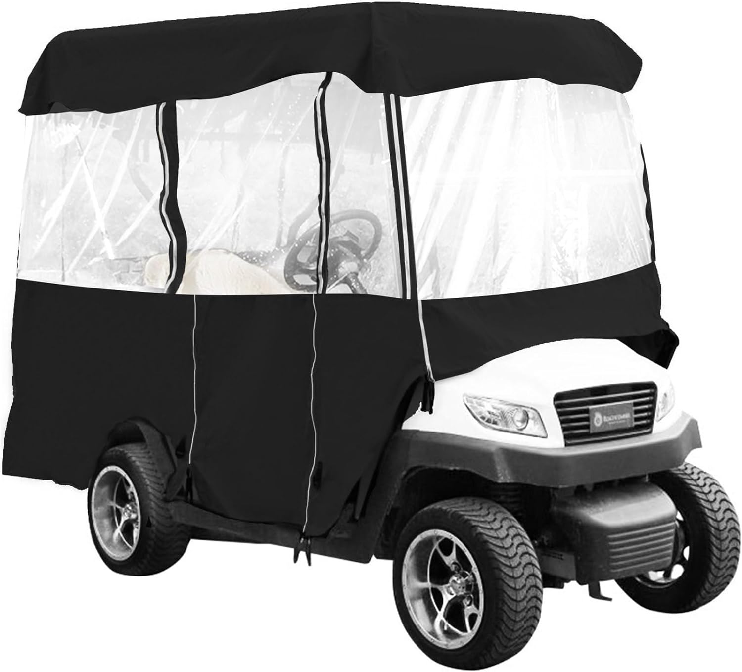 Waterproof 4-Person Golf Cart Enclosure with Transparent Windows, Fits EZGO, Club Car, Yamaha Cart – Deluxe Fairway Cover