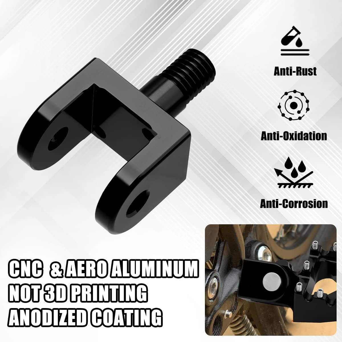 2 clavijas de pie Hoder para Sur Ron Light Bee X y S Segway X160 X260 Honda CRF150F 03-19 CRF230F 03-19, abrazaderas de clavija de pie duraderas de