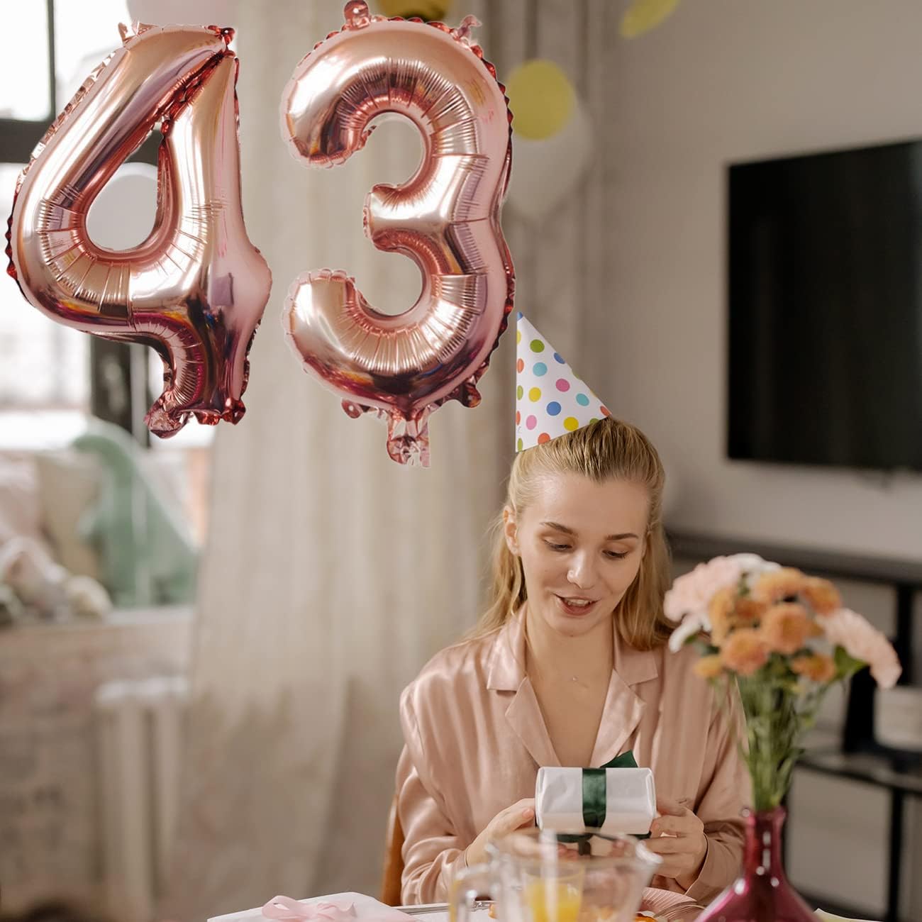 Globos digitales del número 43, globos del alfabeto de 32 pulgadas, globos de helio de dígito 43, globos grandes para suministros de fiesta de