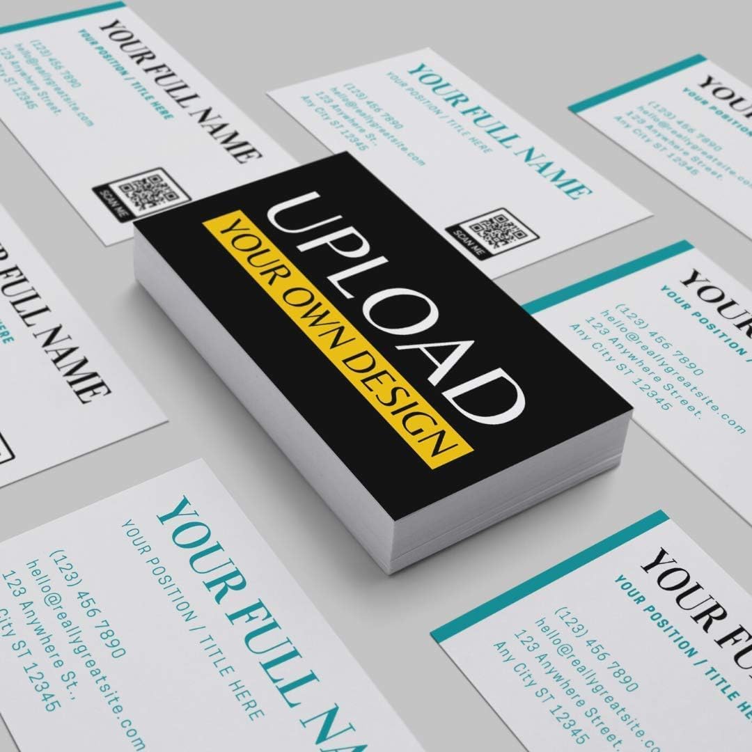 Tarjetas de visita impresas personalizadas 2 lados Tarjetas personalizadas gruesas (300GSM 14PT) 3.5 x 2 pulgadas 100% impresas en los Estados