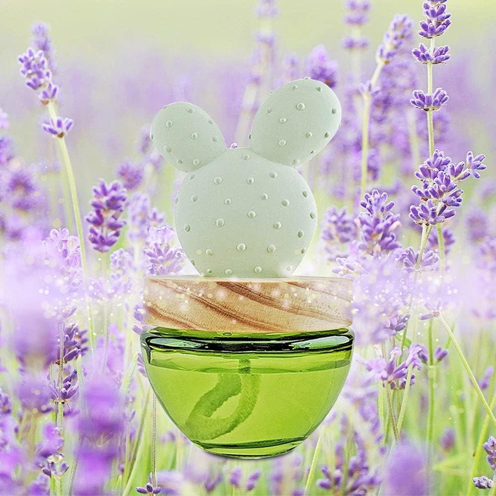 Difusor de aceite de cactus, con orejas de yeso y conejo, difusor de aroma para fragancias, hogares, salas de estar, baño, oficina, decoración de