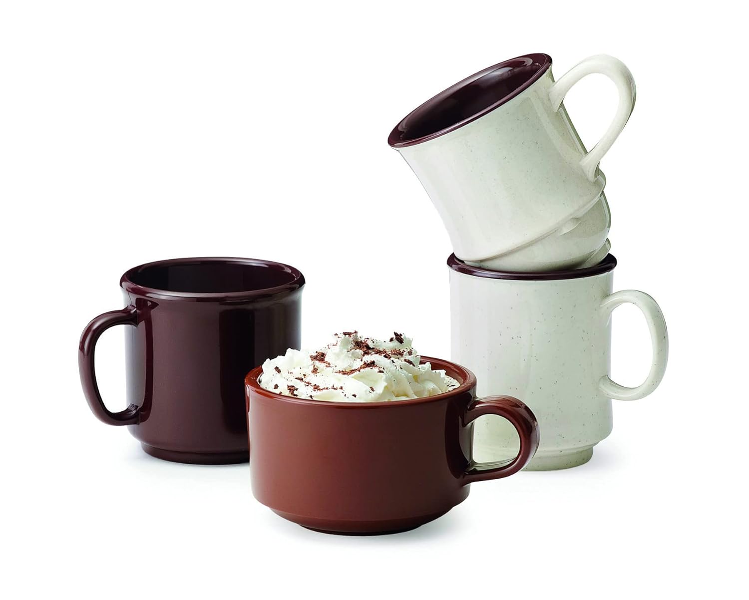 G.E.T. SC-10-BR-EC – Taza de café resistente a los golpes, 10 onzas, color marrón (juego de 4)