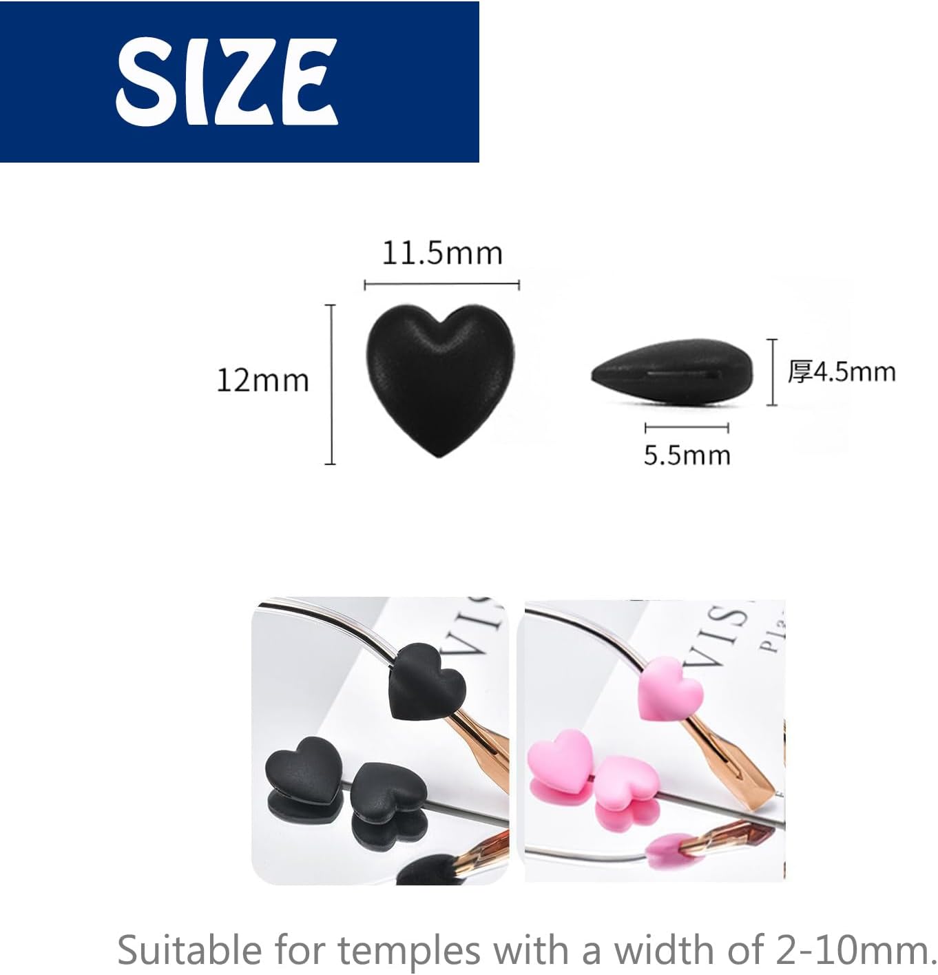 UPIONIC Puntas de extremo antideslizantes para gafas, funda de tubo de silicona, soporte para piezas de oído para gafas, retenedor de gafas, 10 pares