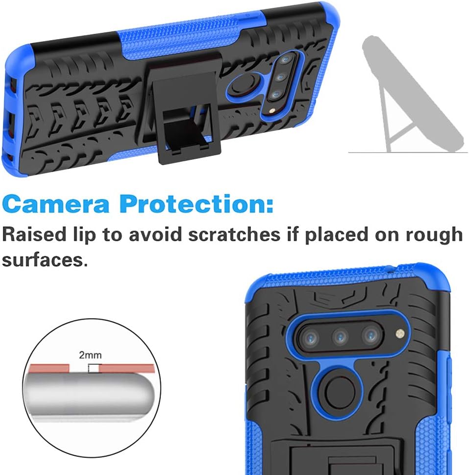Asuwish Funda de teléfono para LG V40 XW US Azul