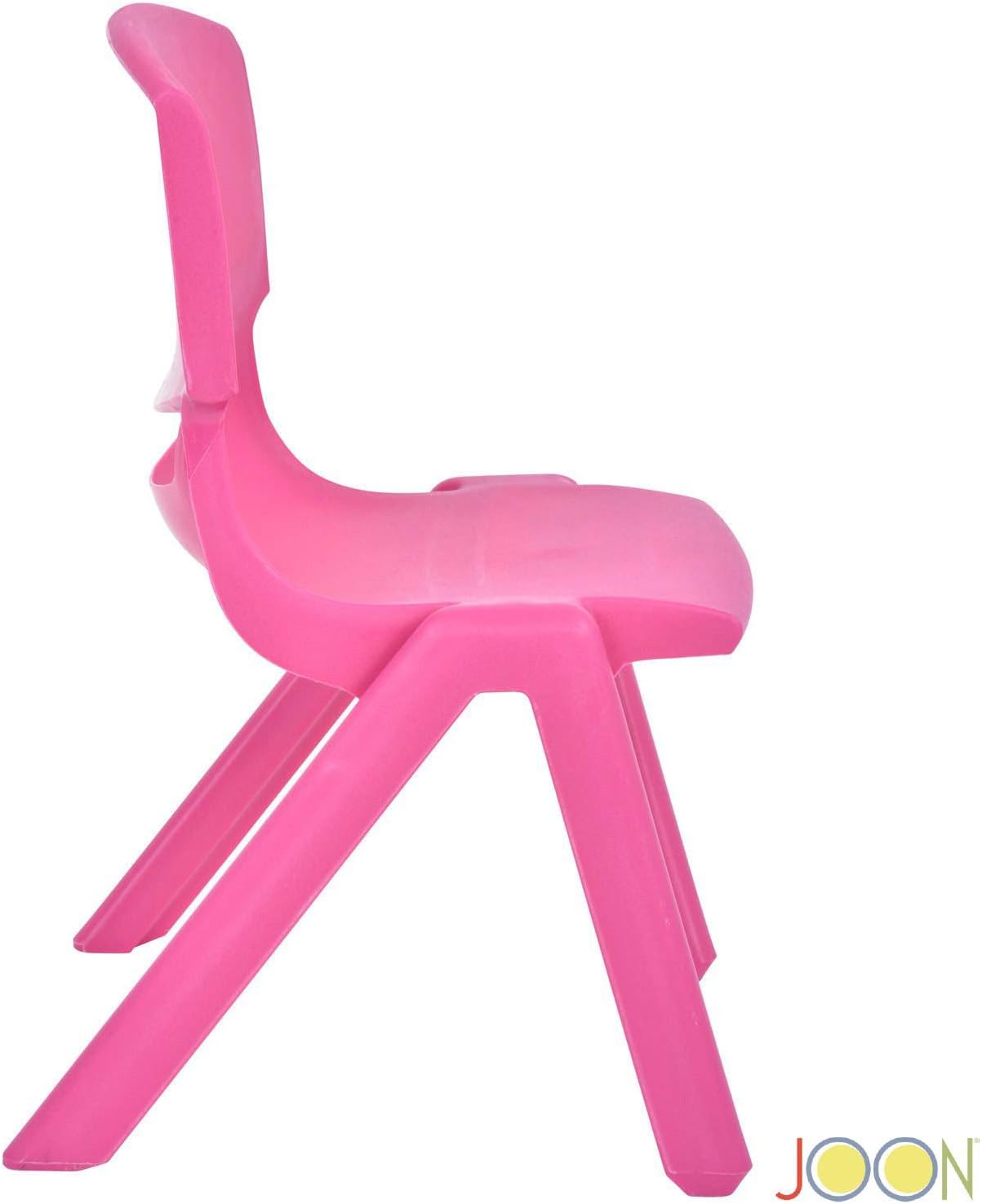 JOON Sillas apilables de plástico para niños, (paquete de 2), 20.5 x 12.75 x 11 pulgadas, la silla perfecta para salas de juegos, escuelas,
