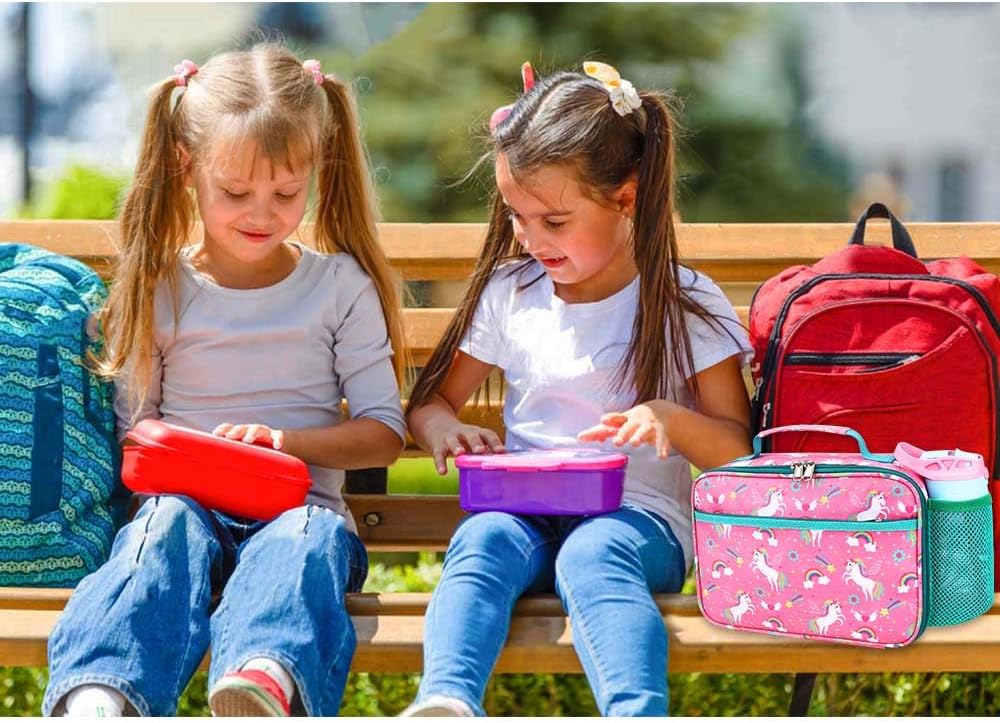 RHCPFOVR Lonchera para niños  Lonchera aislada para niños y niñas, bolsa de almuerzo lavable y lonchera reutilizable a prueba de fugas para la