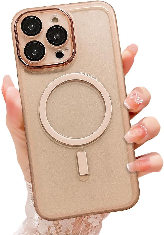 Uioeua Funda magnética transparente compatible con iPhone 13 Pro Max, silicona suave esmerilada, a prueba de golpes, con protector completo de lente