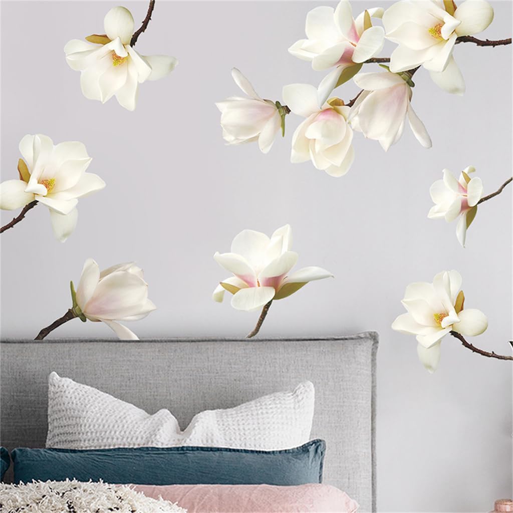 Calcomanías de pared de flores 3D, calcomanías de pared removibles con diseño floral, calcomanías de pared para guardería, niñas, dormitorio, sala