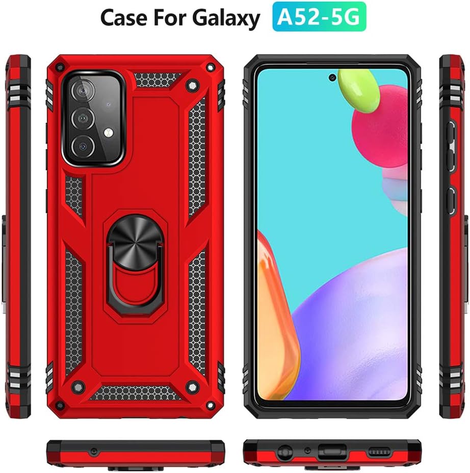 SKTGSLAMY Funda para Samsung Galaxy A52, Samsung A52 4G5G, con protector de pantalla, grado militar 16 pies, funda protectora a prueba de caídas con
