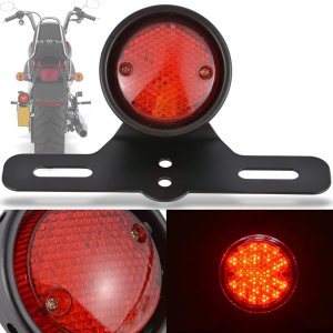 Luz de freno trasera LED retro roja lámpara de parada luz de matrícula luz universal motocicleta luz trasera luz trasera luz trasera para Harley Luz de freno trasera LED retro roja lámpara de parada luz de matrícula luz universal motocicleta luz trasera luz trasera luz trasera para Harley