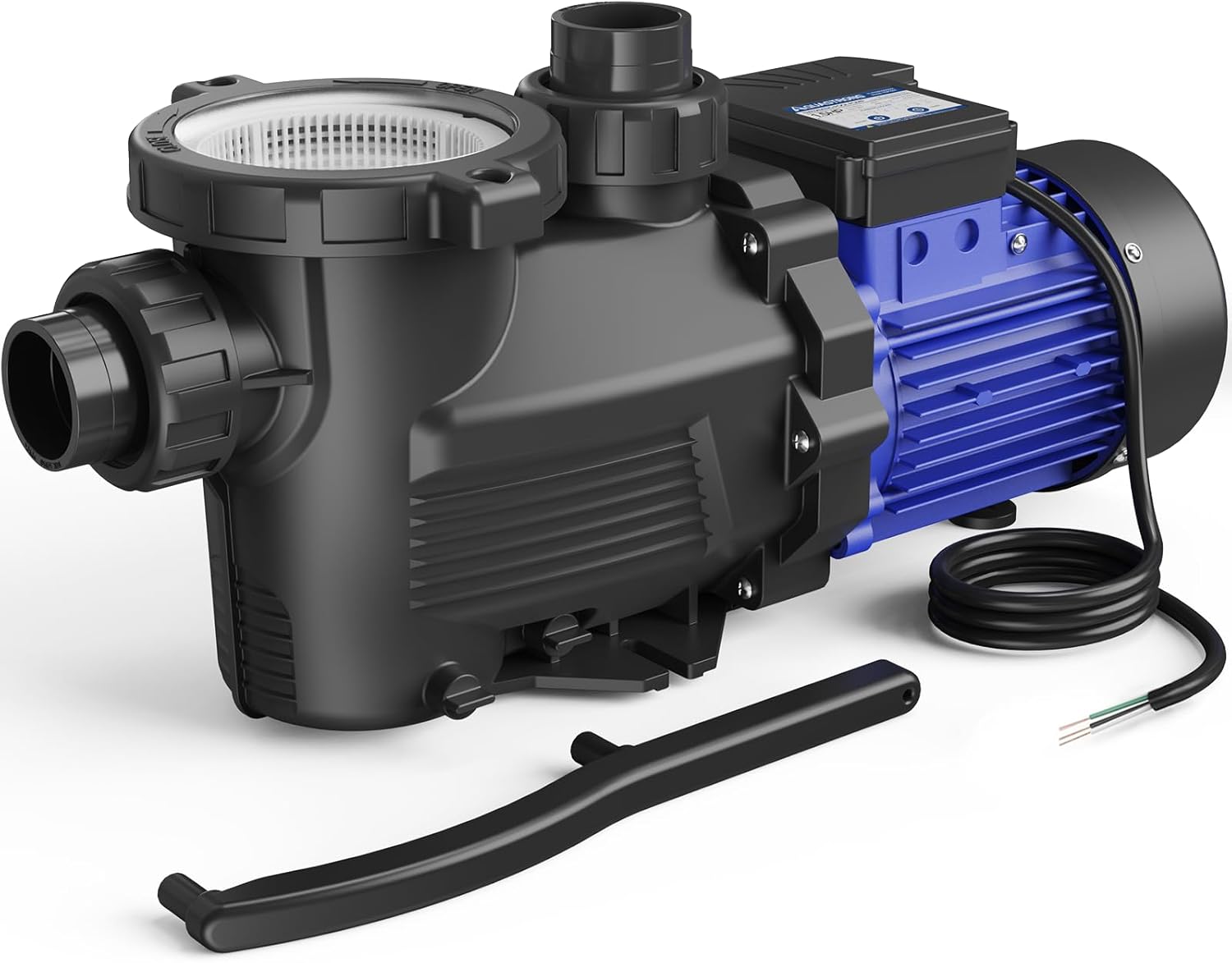 AQUASTRONG Bomba de piscina de una sola velocidad de 1.5 HP en sobre el suelo, 220 V, 8100 GPH, alto flujo, potentes bombas de piscina