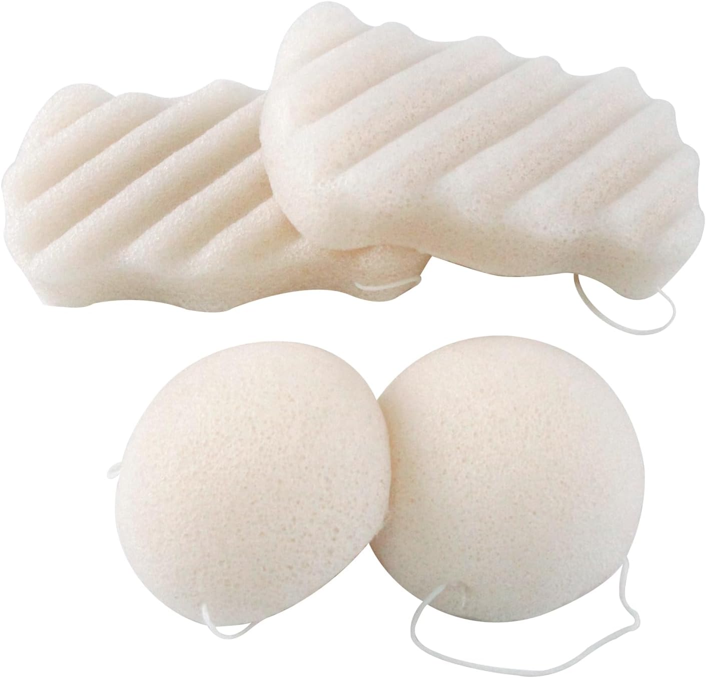 Spunspon Konjac – Juego de esponjas faciales orgánicas exfoliantes, exfoliantes faciales suaves diarios, cuidado de la piel, esponja limpiadora