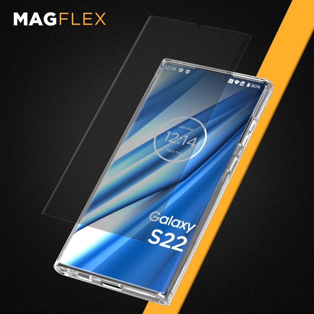MagFlex – Protector de pantalla para Samsung Galaxy S22 Ultra mate (compatible con sensor de huellas dactilares) antirreflejos, flexible, a prueba