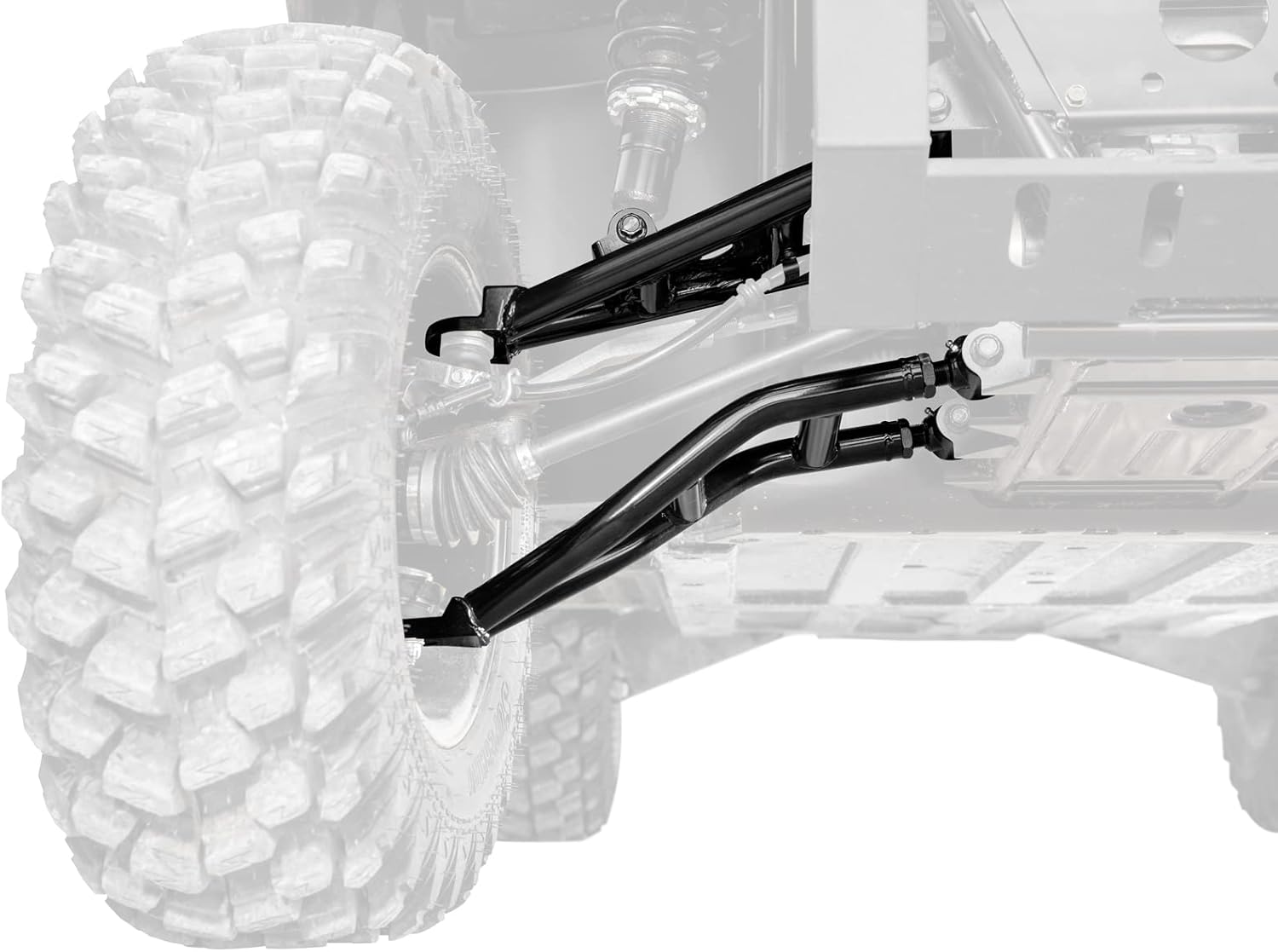 SuperATV Brazos A de desplazamiento de 1.5 pulgadas de alto espacio para Kawasaki Mule Pro-MX 2019+  Negro  Compatible con neumáticos de hasta 28