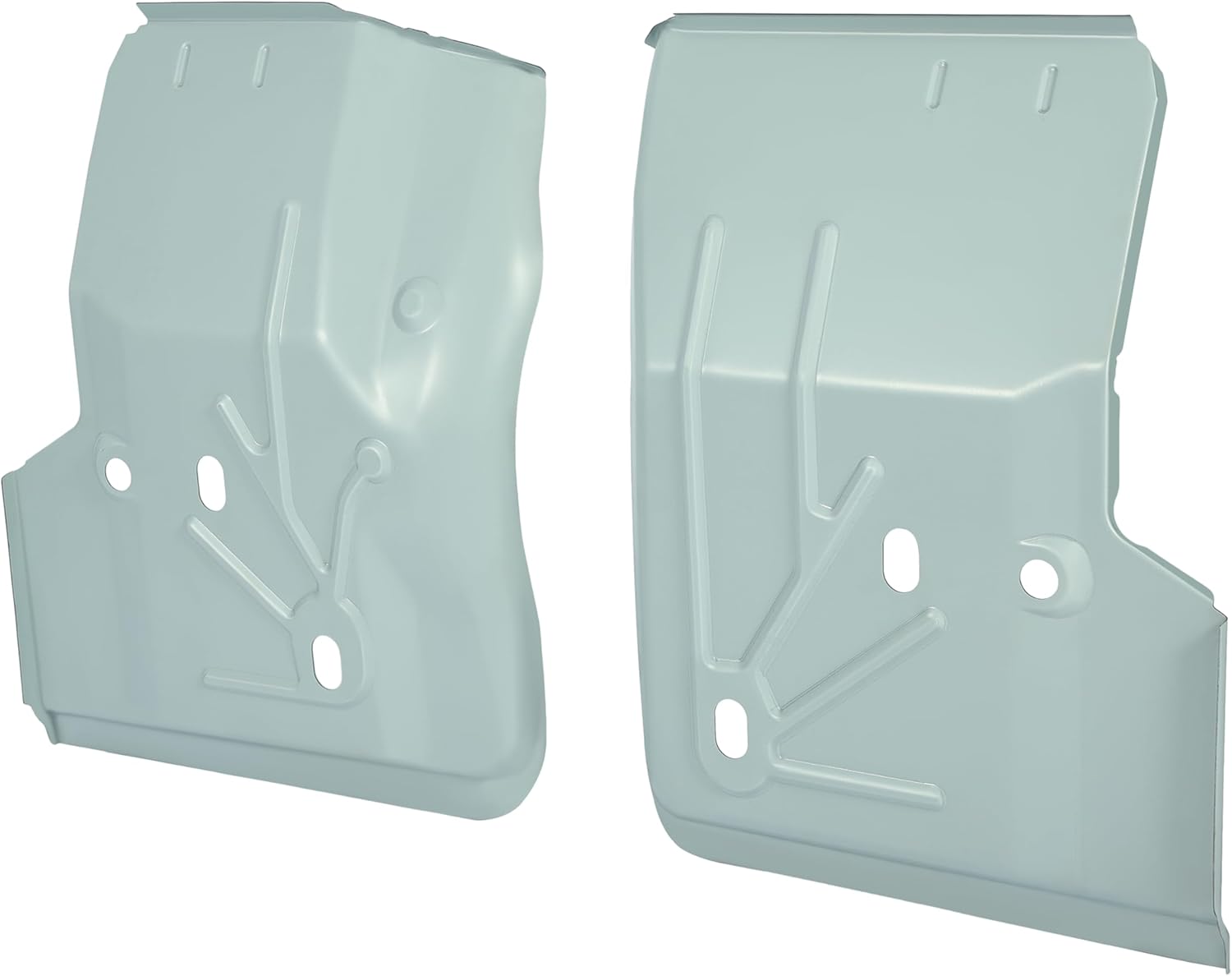 KUAFU Bandeja de piso delantera compatible con Jeep TJ Wrangler 1997-2006 Par plateado