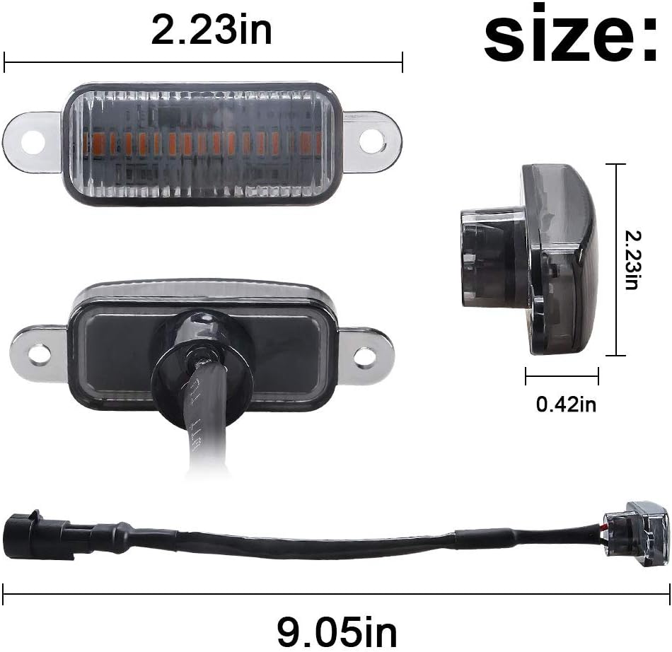 Sidaqi 4 luces LED de 12 W ámbar para rejilla delantera de automóvil, luces de circulación diurna ámbar, DRL, cubierta de parachoques delantero,