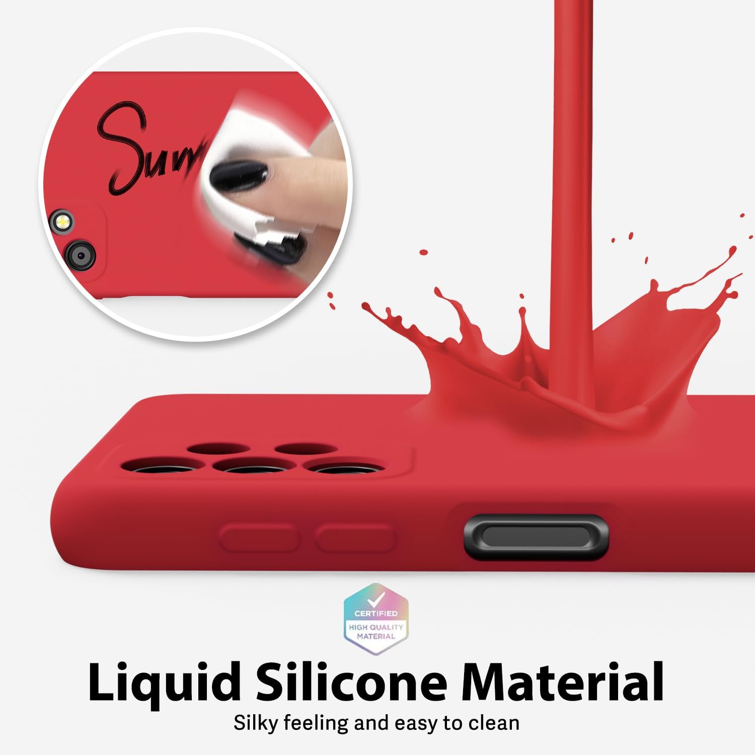 oakxco Funda para teléfono Samsung Galaxy A32 5G de silicona líquida, bonita funda de gel de TPU suave delgada y delgada para mujeres y niñas,