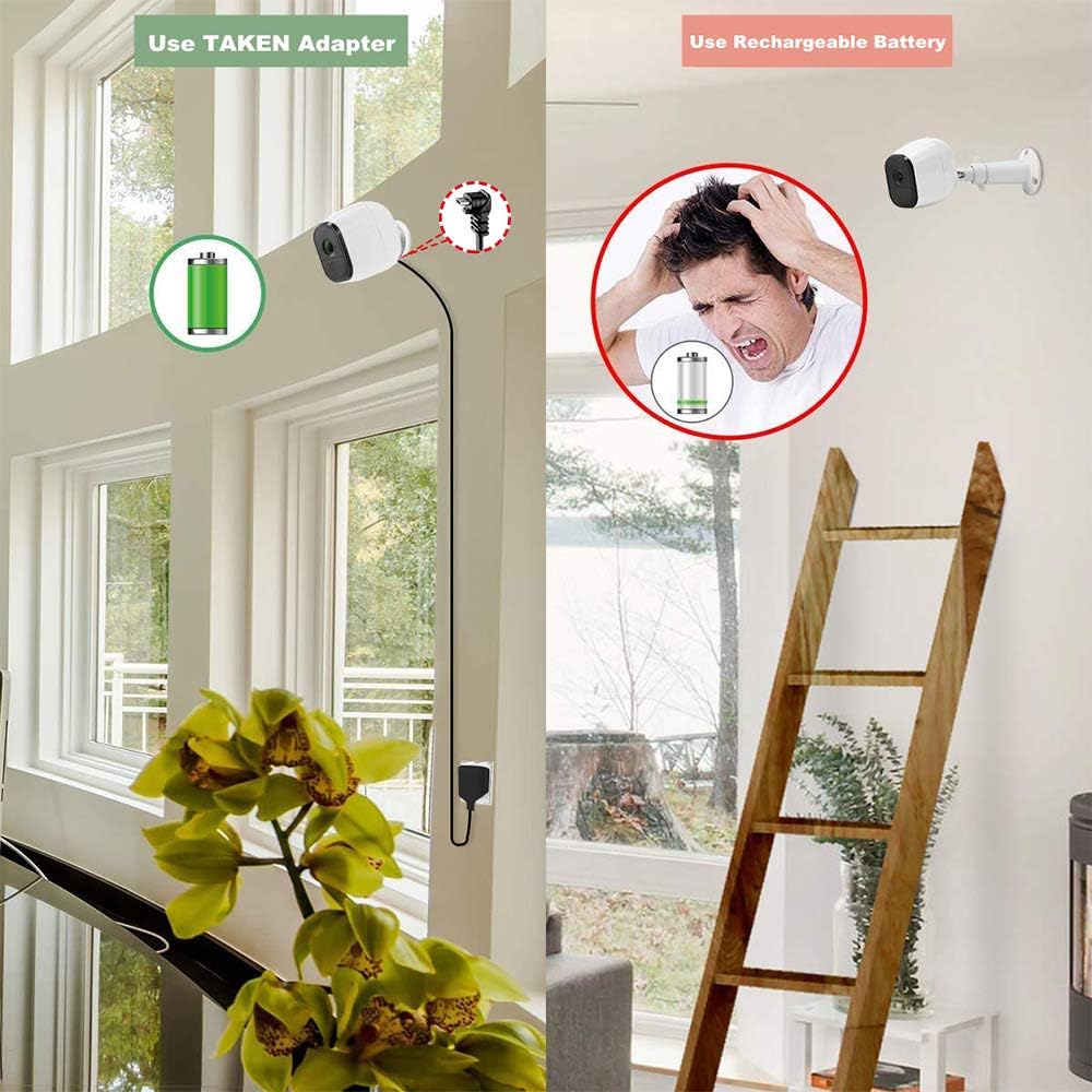 Cable de alimentación de exterior resistente a la intemperie de 40 pies para Arlo Pro y Arlo Pro 2, con adaptador de corriente de carga rápida 3.0