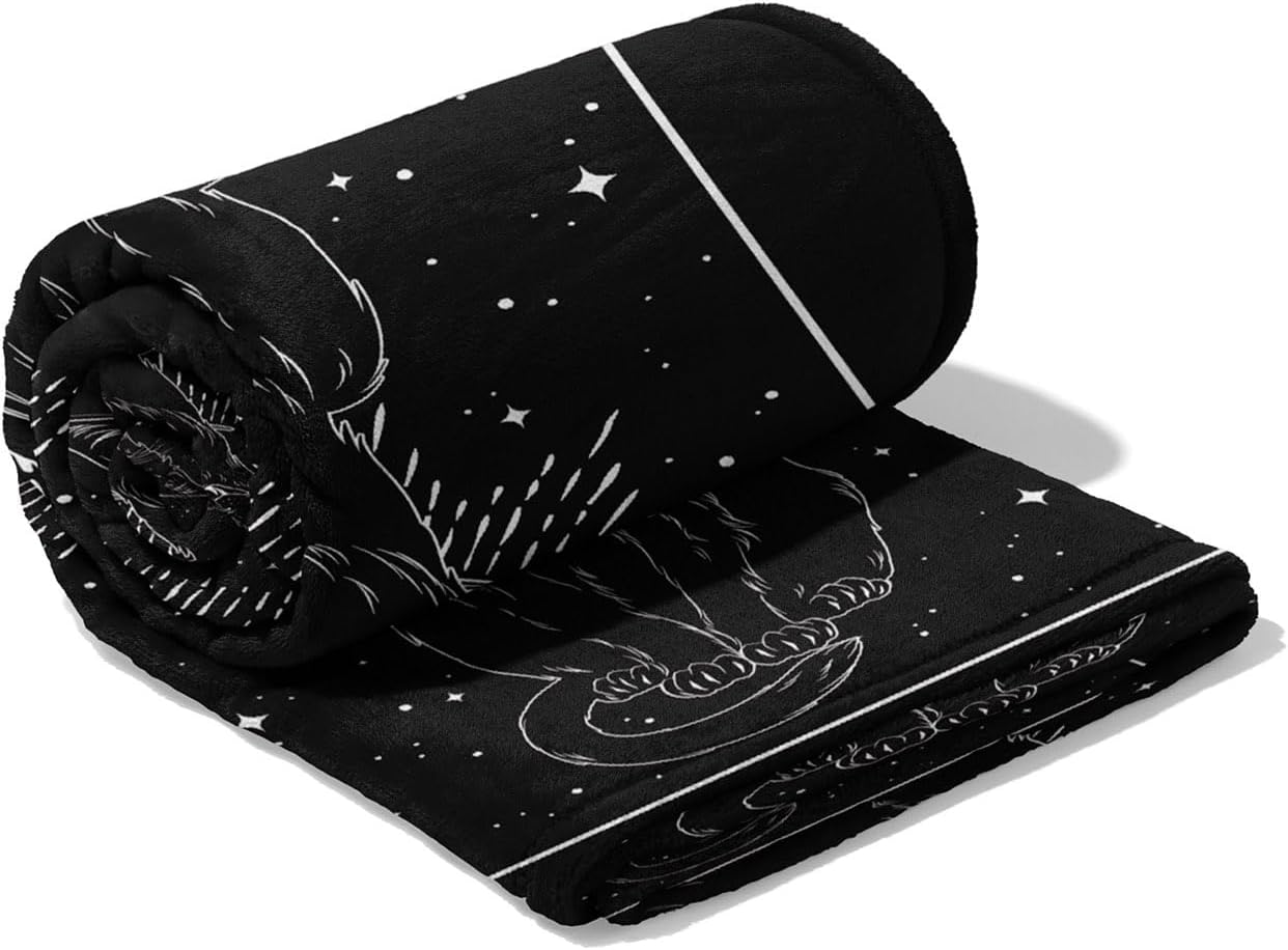 YongColer Manta gótica de tarot con diseño de gato y luna – 50×60 pulgadas