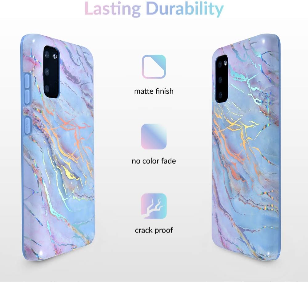 Velvet Caviar Funda compatible con Samsung Galaxy S20+ Plus con diseño de mármol, bonitas fundas protectoras para mujeres y niñas (holográfico rosa