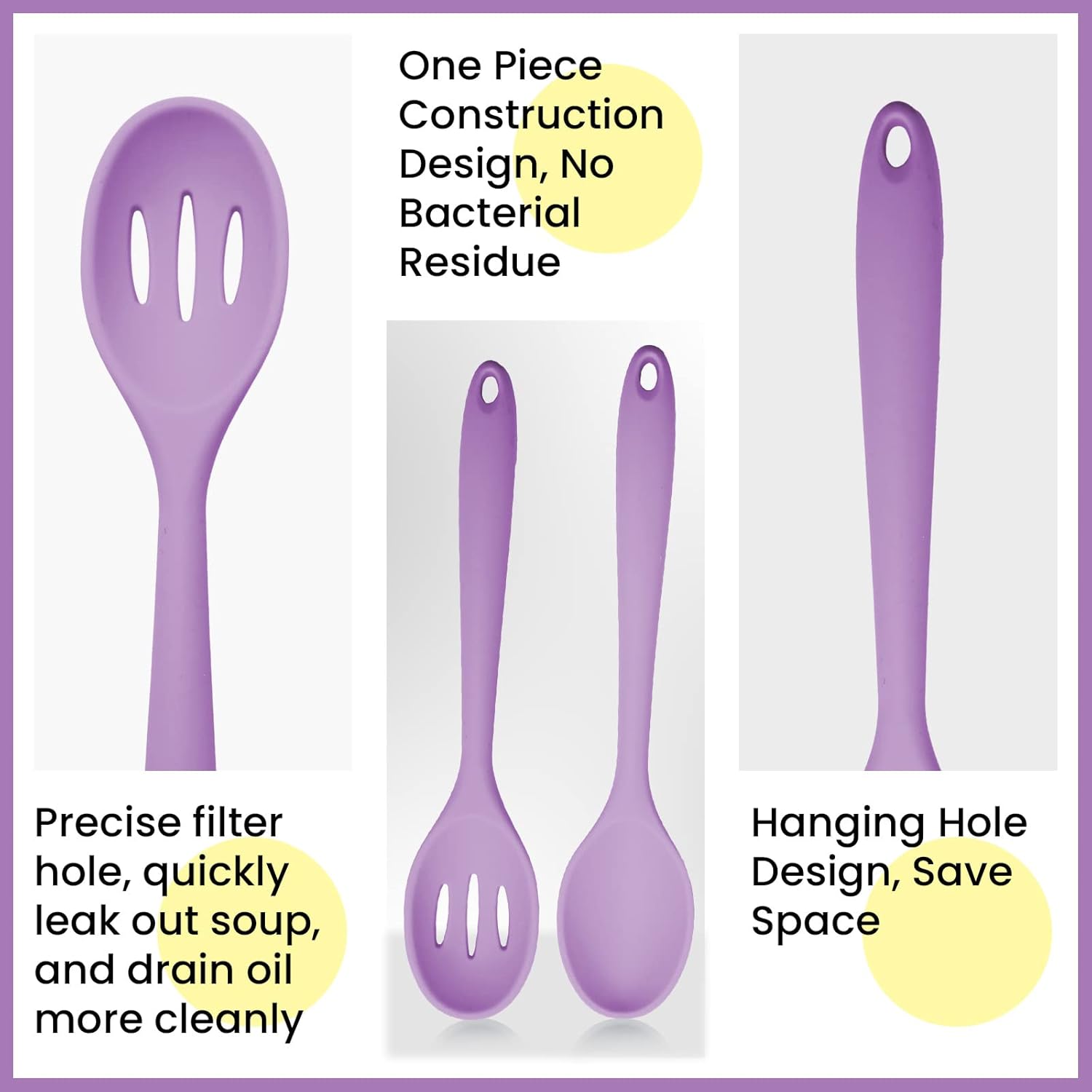 Cucharas para mezclar, cuchara ranurada de silicona, cucharas de silicona para cocinar, cucharas de servir para mezclar, servir, escurrir, agitar,