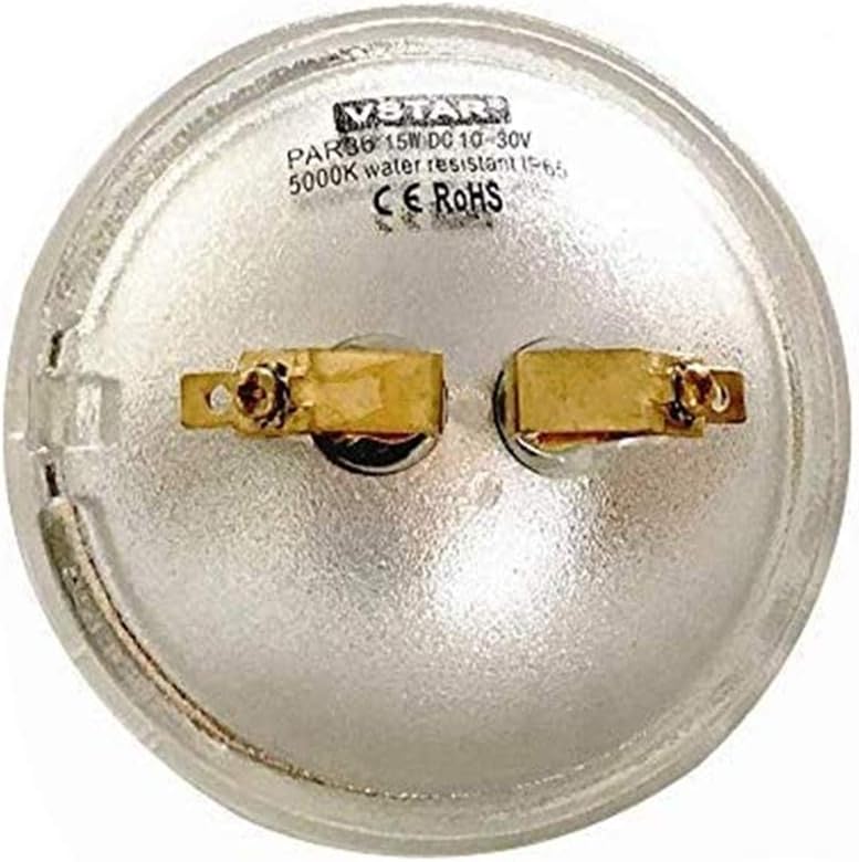 VSTAR Bombilla LED PAR36, luz diurna de 15 W, 2000 lm, 5000 K, transparente, alta concentración, LED súper brillante, luz de tractor multiusos, dos