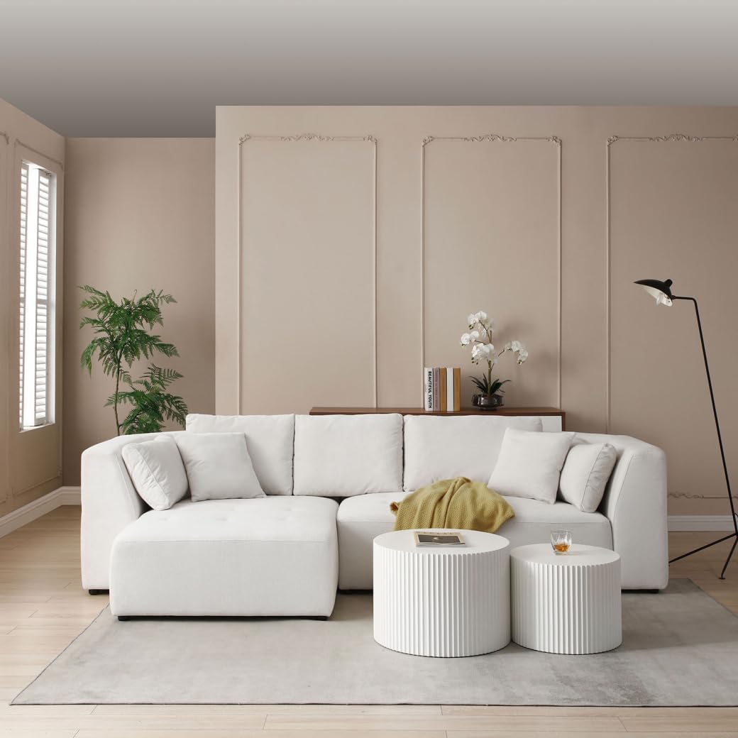Sofá modular modular en forma de L de 116 pulgadas, sofá seccional de esquina con diván orientado a la izquierda y asiento profundo, sofá cómodo de