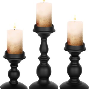 3 portavelas de hierro para velas de 5.36.89.1 pulgadas de alto, juego de portavelas perfumados negros, decoración retro de centro de mesa para 3 portavelas de hierro para velas de 5.36.89.1 pulgadas de alto, juego de portavelas perfumados negros, decoración retro de centro de mesa para
