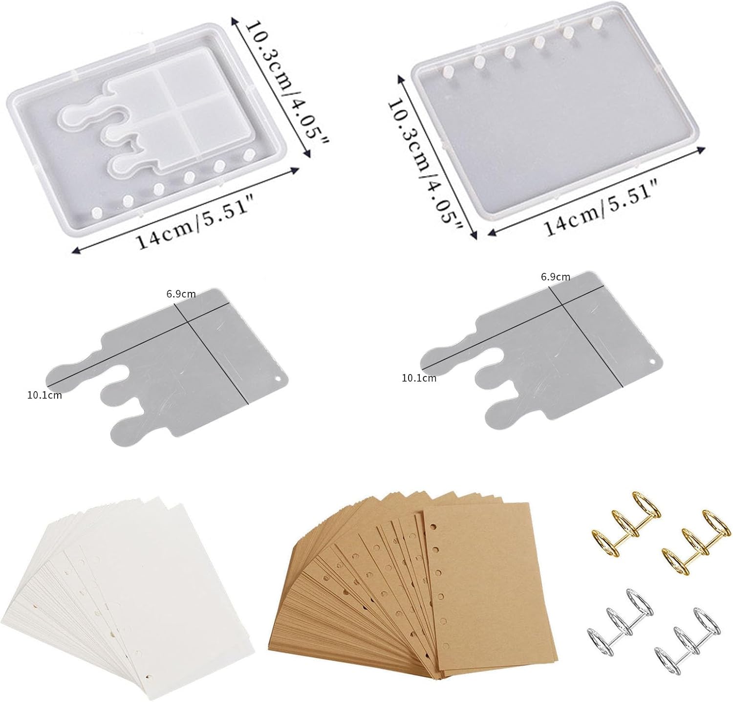 Kit de moldes de resina para cuadernos, moldes de resina epoxi de fundición de arena movediza para cuadernos, molde de silicona para cuaderno de