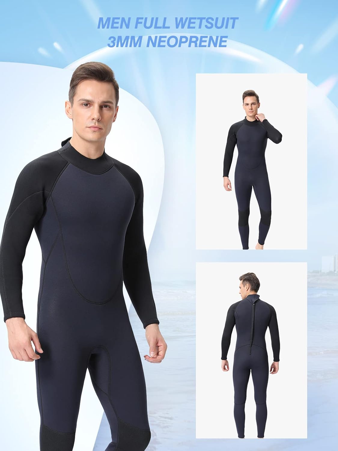 Traje de neopreno de cuerpo completo de 0.118 pulgadas para mujeres y hombres de 0.157 pulgadas y 0.157 pulgadas para agua fría, traje de buceo de